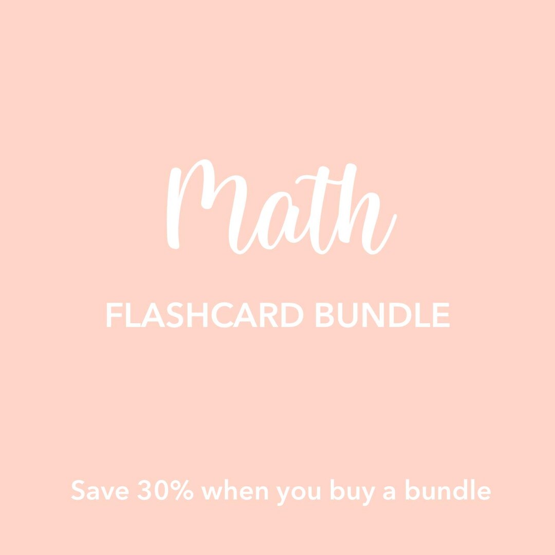 Math Flashcards Bundle - Etsy