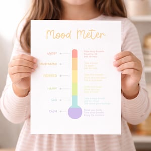 Toddler Mood Meter Printable, Feelings Chart for Kids, Calm Down Corner Poster, Preschool Emotion Chart, Montessori Emotional Regulation SEL image 11