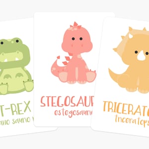 Dinosaur Flashcards, Toddler Quiet Activity, Travel Toy Mini, Early Learning, Education Supplies, Montessori Materials, Dinosaur Kid Toy image 1