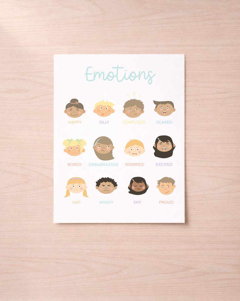 Toddler Mood Meter Printable, Feelings Chart for Kids, Calm Down Corner Poster, Preschool Emotion Chart, Montessori Emotional Regulation SEL image 8