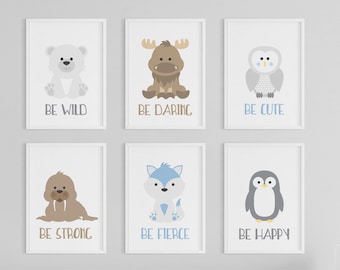 Arctic Animals Nursery Art Prints, Set of 6 (Digital Download)