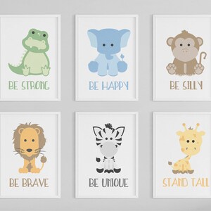 Safari Set Of 6, Safari Nursery Decor, Kids Room Printable, Safari Animal Prints, Jungle Nursery 6, Jungle Animals 6, Safari Animals 6