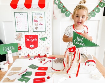 Hot Cocoa Green & Red, Digital Download, Hot Chocolate Themed Winter Holiday Sensory Bin Setup