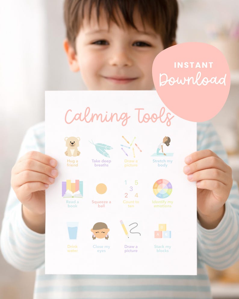 Toddler Mood Meter Printable, Feelings Chart for Kids, Calm Down Corner Poster, Preschool Emotion Chart, Montessori Emotional Regulation SEL image 10