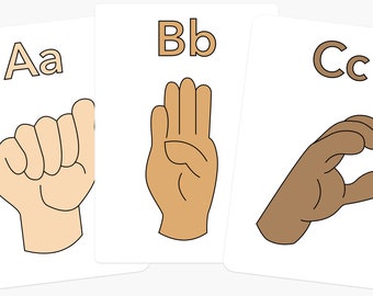 ASL Alphabet Flashcards for Kids | American Sign Language ABC Cards | Preschool Learning Toy | Homeschool Resource | Toddler Communication
