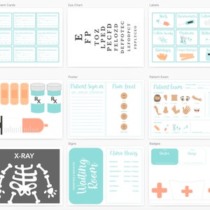 Doctor&#39;s Office Printable Dramatic Play Set and Sensory Bin Accessories