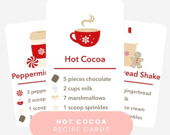 Hot Cocoa Recipe Cards for Sensory Play