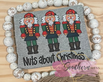 Christmas Shirt for Boys Nutcracker T shirt Nuts About Christmas Boy tshirt Funny Boys Shirt for Christmas Nutcracker Tee