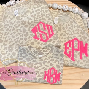 Natural Leopard Puff Monogram T-Shirt