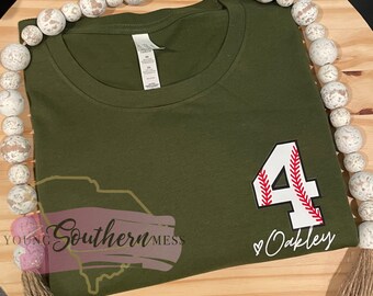 Shirt for Baseball Mama Personalized Baseball Shirt with Name Number Baseball Shirt with Players Name Baseball Mom Shirt