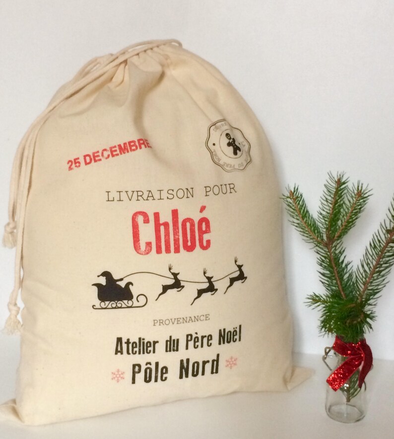 Hotte du Père Noël personnalisée taille grand Etsy France
