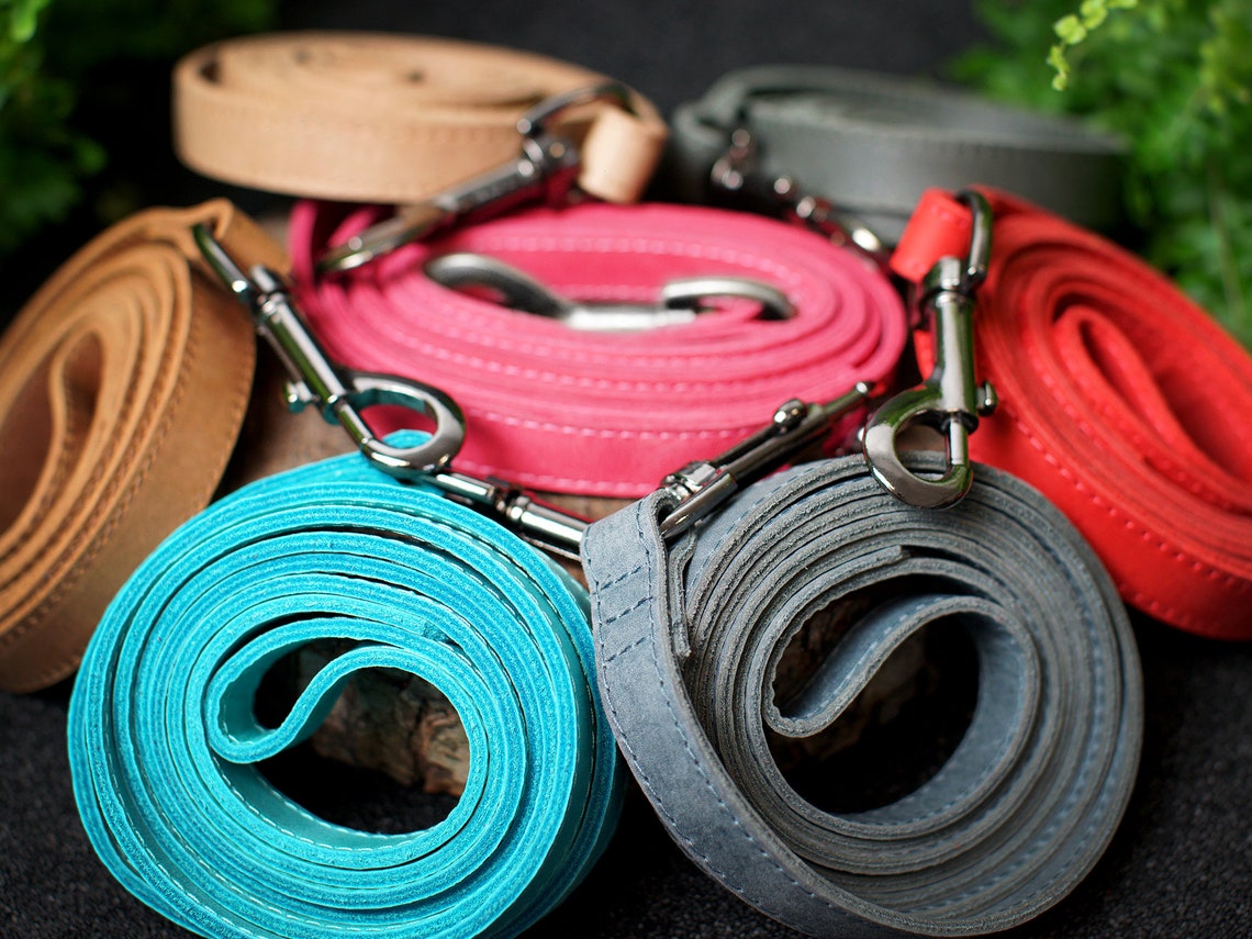 Leather Dog Leash Personalized Dog Leash 5FT Durable Dog Etsy