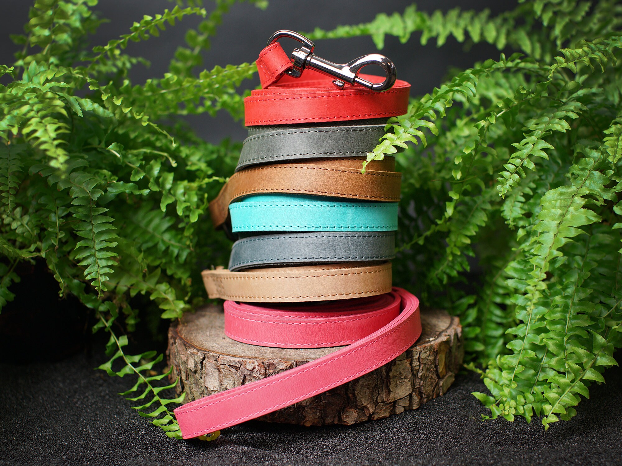 Leather Dog Leash Personalized Dog Leash 5FT Durable Dog Etsy