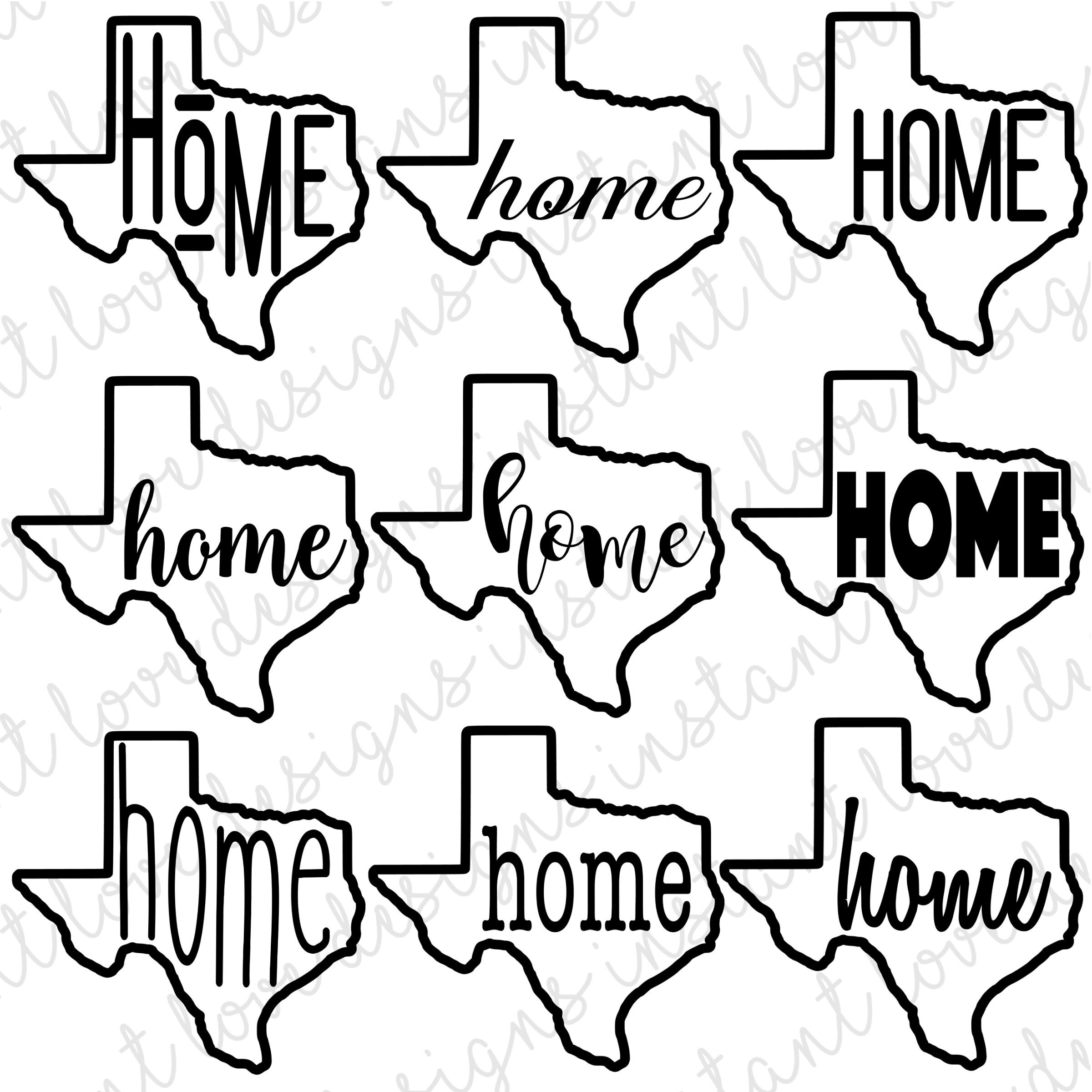 Texas State HOME SVG Bundle Graphic Pack Digital Download Cricut Vinyl