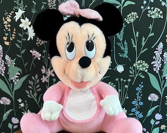 VINTAGE Hasbro Softies Baby Minnie Mouse Plush 1984 the Walt Disney Company