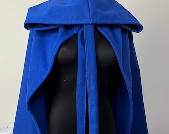 Electric Blue Wool Cape, Wool Capelet, Spring Cape, Blue Cape