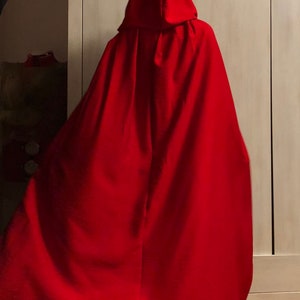 Folk Hooded Cloak, 80 percent Linen Hooded Cape, Viking Hooded Cape, Crumbled Cloak, Cosplay Cloak, Medieval Cape