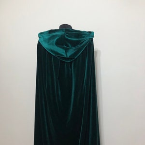 Dark Green Velvet Cloak, Forest Green Velvet Cloak, Deep Green Cloak, Hooded Cloak, Forest Witch