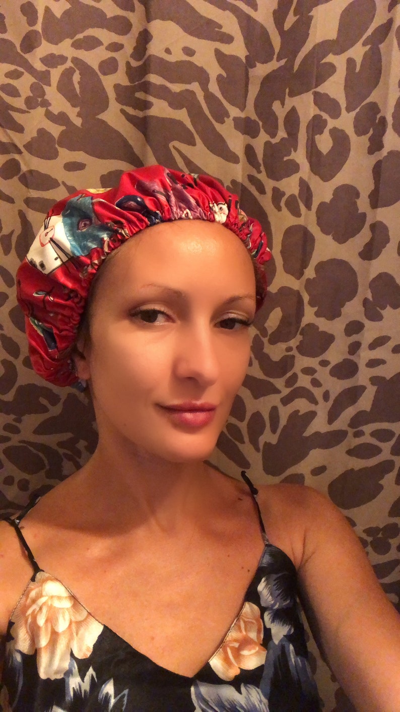 Pink Shower Cap funny Shower Cap Cat Print Shower Cap Etsy