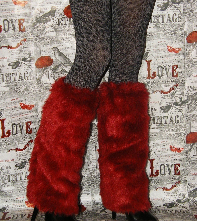 Black Faux Fur Leg Warmers White Boot Covers Fur Boot Cover Etsy