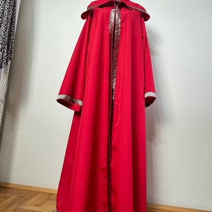 Hooded Robe with trim, Witcher Robe, Hooded Cloak, Cosplay Robe, Grim Reaper Costume, Wizard Tunic, Warlock Robe, Ritual Robe
