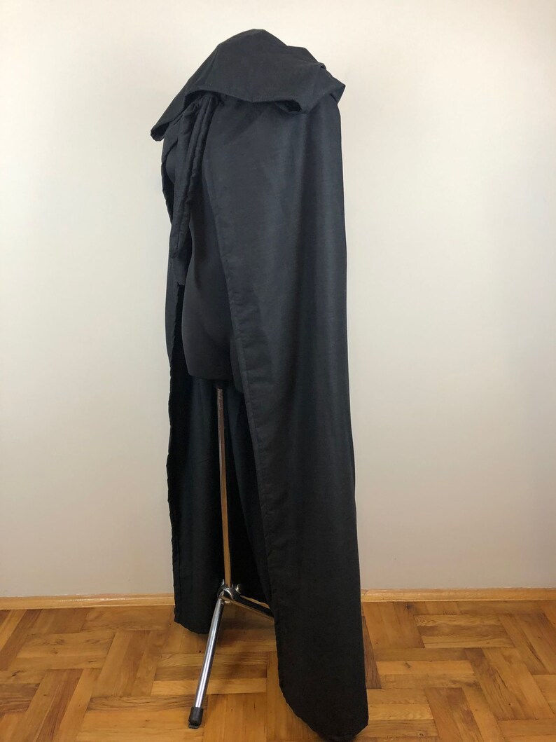 Black Hooded Cloak Hooded Cloak Halloween Cloak Black Etsy