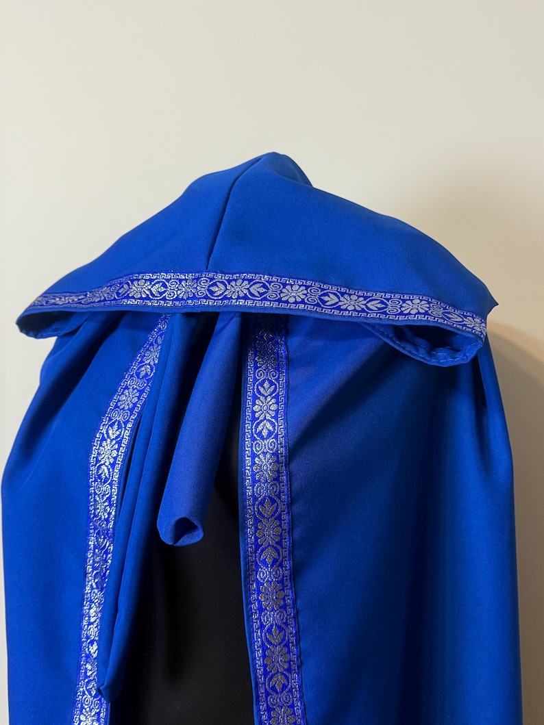 medieval royal blue cloak with ending