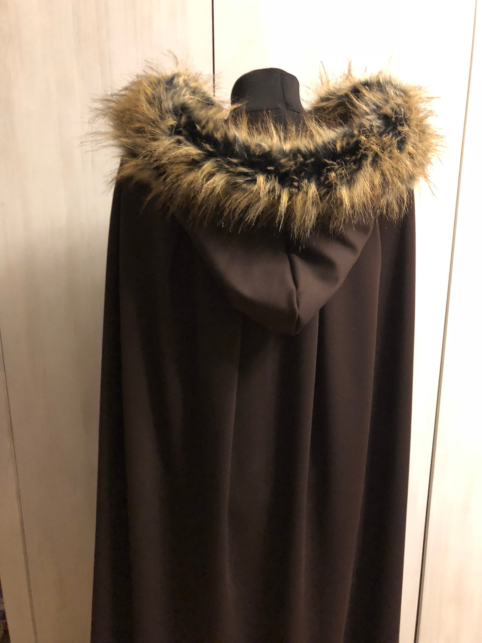 Hooded Cloak With Faux Fur Hooded Cloak Assasin Coat Fur Cape Etsy