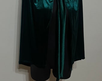 Dark Green Velvet Cloak, Forest Green Velvet Cape, Deep Green Cloak, Green Cloak, Forest Witch