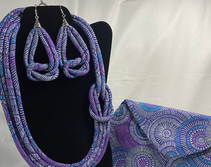 African Print Ankara Necklace With Matching Clutch Bag