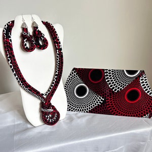 African Print /Ankara/Statement Necklace With Matching Clutch Bag