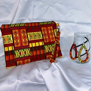 Ankara / Afrikanischer Druck / Schwarze Geschichte / Afroamerikaner / Ethno-Armband mit passenden Ohrringen