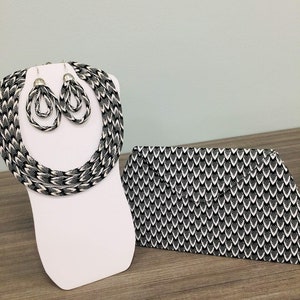 African Print Ankara Necklace With Matching Clutch Bag