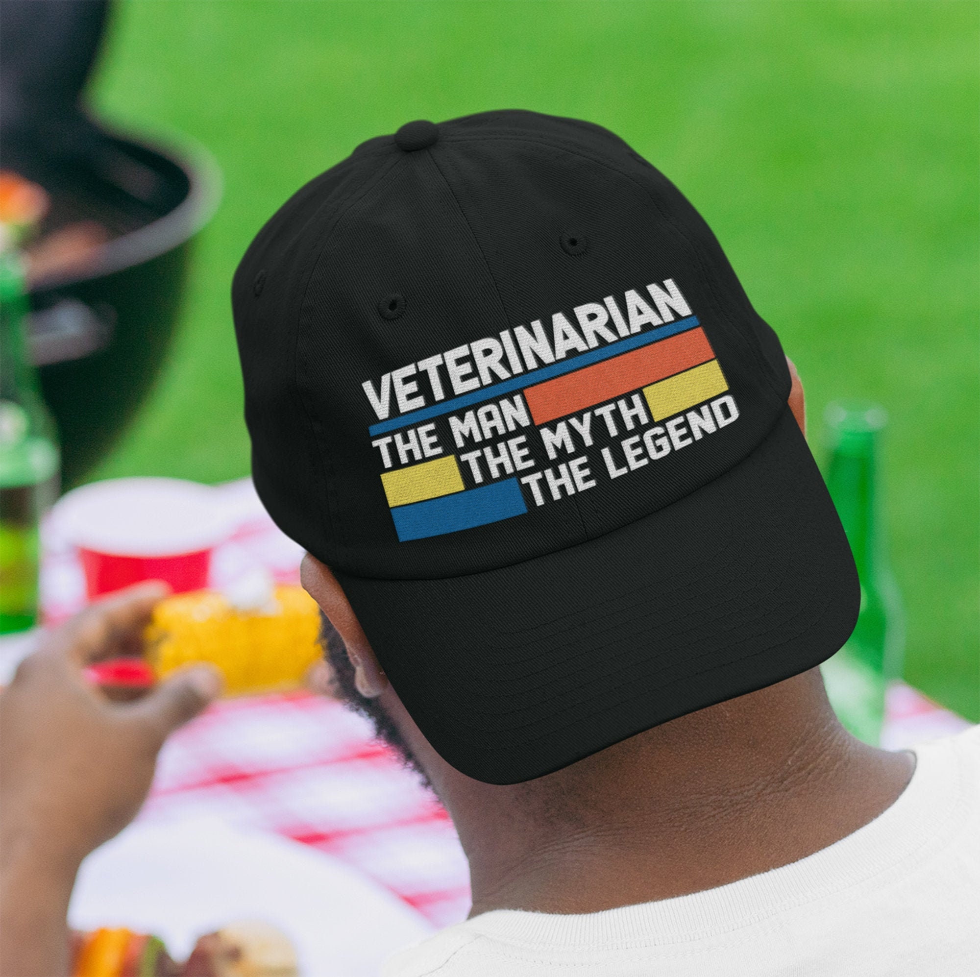 Men Veterinarian Embroidered Hat Veterinarian The Man The Myth Etsy