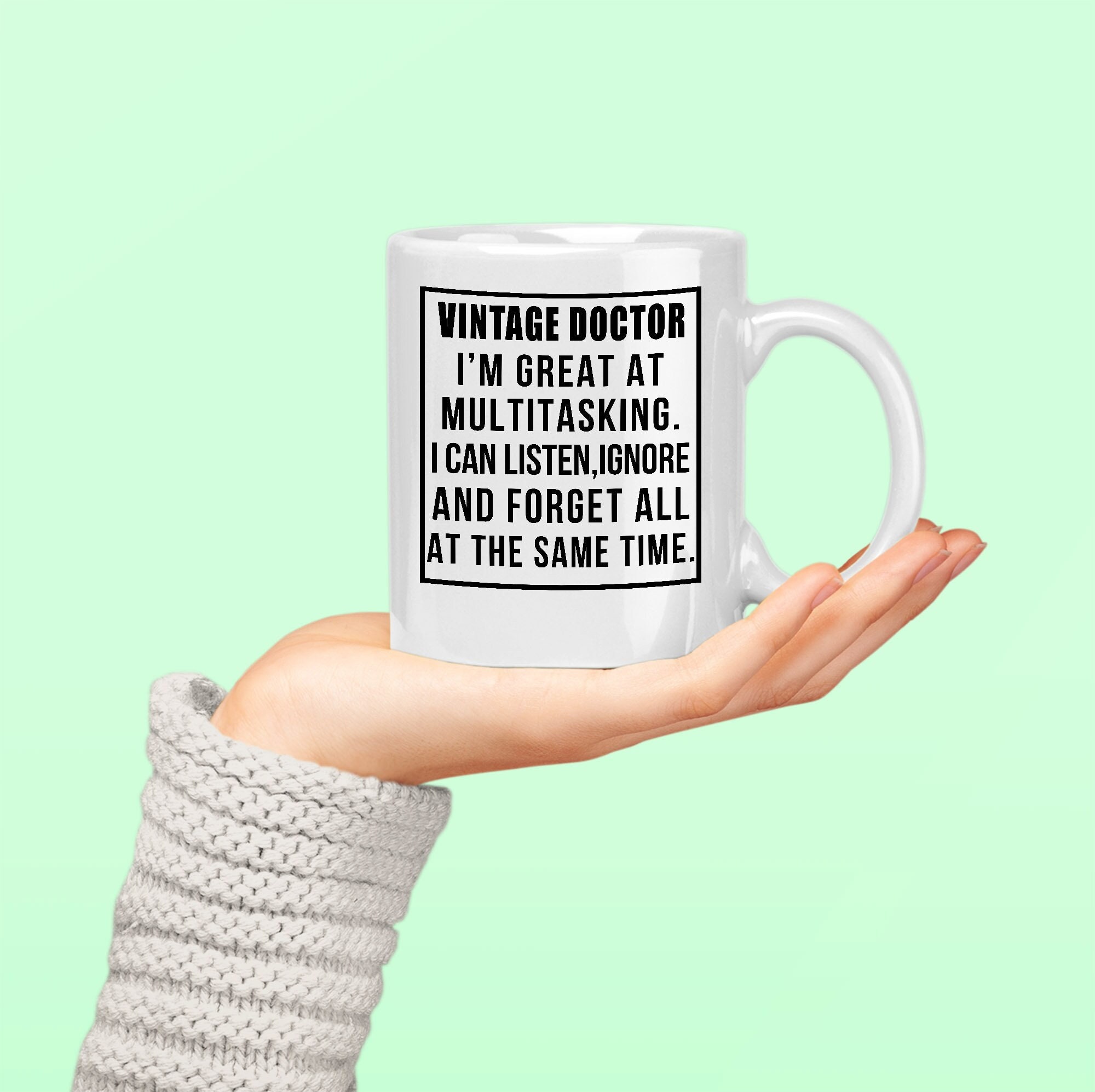 Medical Doctor Coffee Cup Vintage Doctor Great At Multitasking Etsy