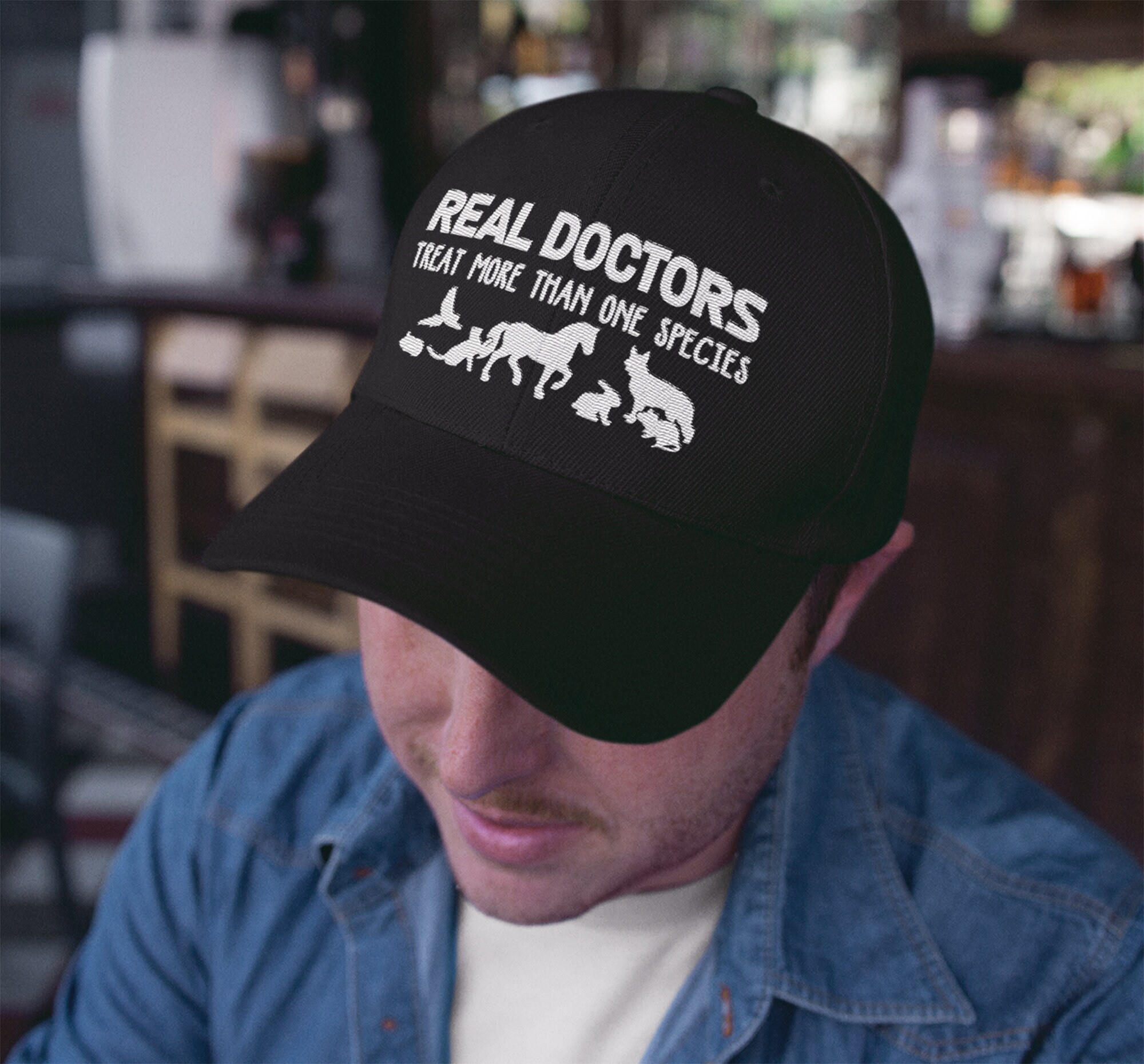 Veterinarian Embroidered Hat Real Doctors Treat More Etsy