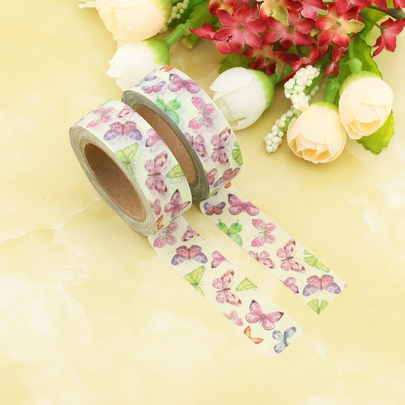 Washi Tape Butterfly Multi Coloured Butterflies 15mm x 10m