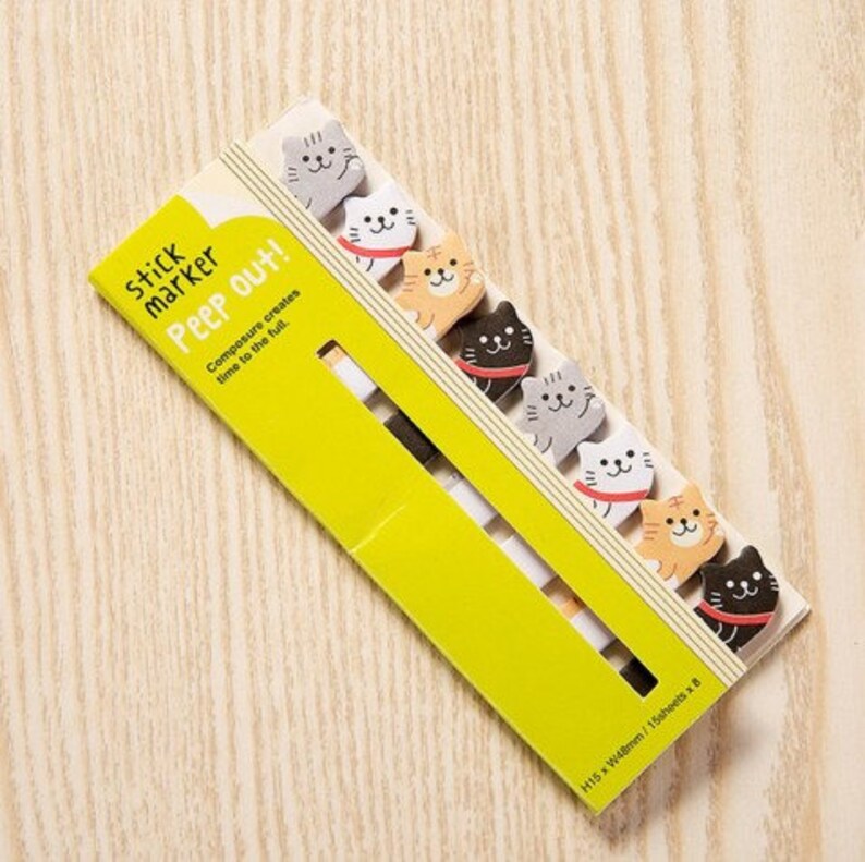 Cat Sticky Markers Cats Peep Out Sticky Notes