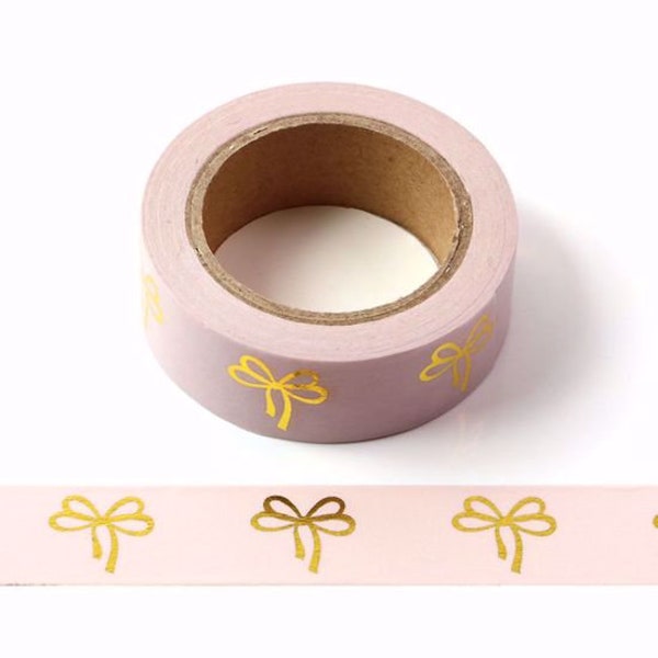 Pink & Gold Foil Bows Washi Tape