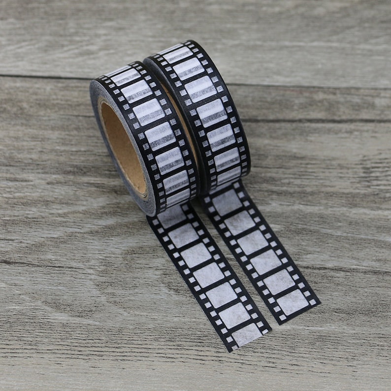 Reto Vintage Camera Film Design Washi Tape Black & White Etsy