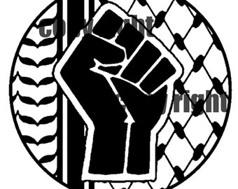 Palestinian Kufiyah -Round Solidarity  - Digital files PNG and JPG