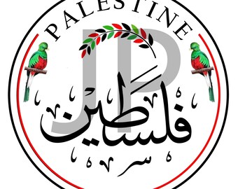 Palestine Logo bilingual  - Colorful with Palestine Bird Digital Files