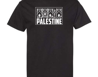 Palestinian T-shirt Arabic and English Calligraphy