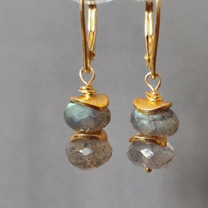 Gold labradorite earrings, gold dangle earrings, labradorite drop earrings, labradorite dangle earrings, labradorite and gold earrings,