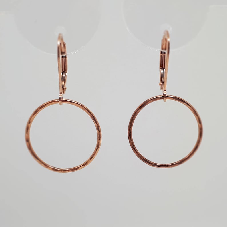 Rose Gold Earrings Rose Gold Hoop Earrings Rose Gold Etsy