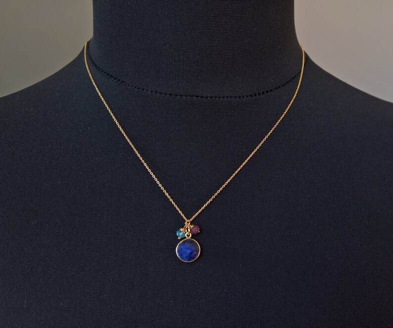 saphire necklace gold sapphire necklace gift for her delicate gold necklace gold delicate necklace Blue sapphire necklace