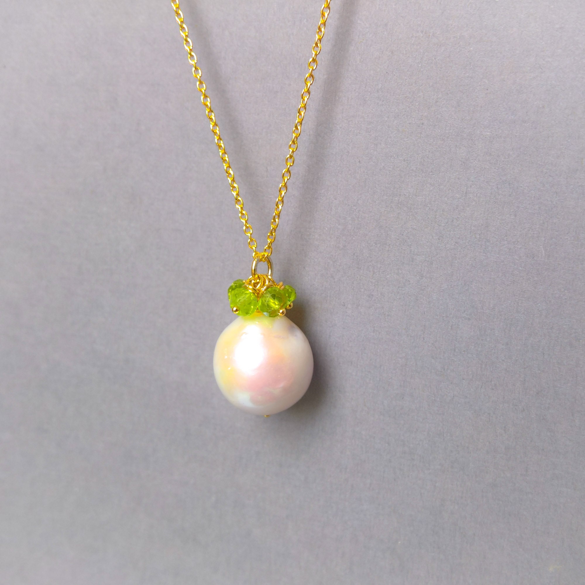 Peridot, Freshwater Pearl & Honey Quartz Charm Necklace, August Birthd –  Clare Swan Designs