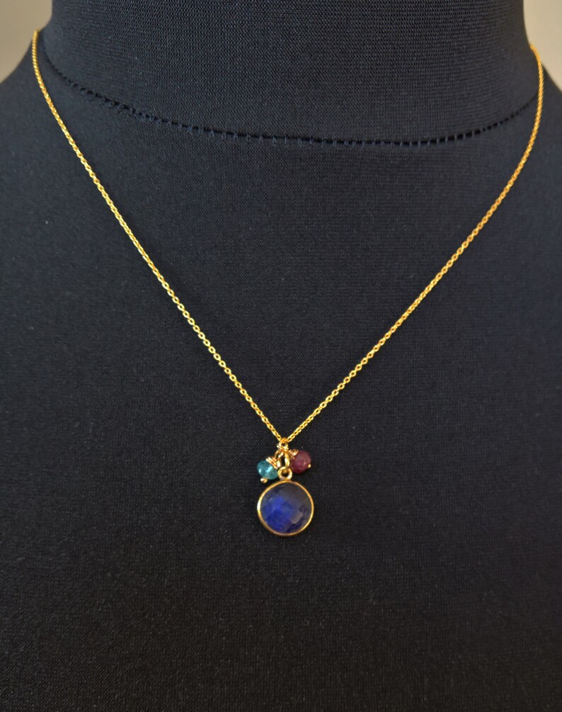 saphire necklace gold sapphire necklace gift for her delicate gold necklace gold delicate necklace Blue sapphire necklace