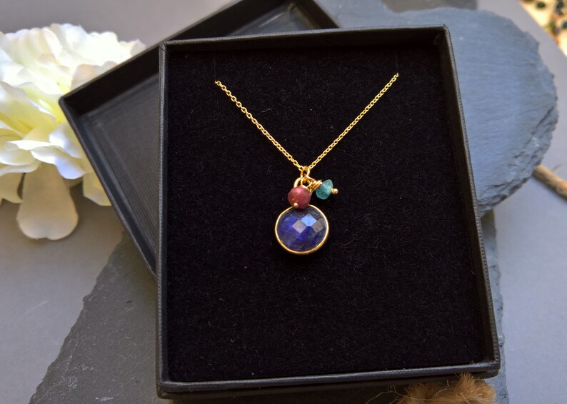 saphire necklace gold sapphire necklace gift for her delicate gold necklace gold delicate necklace Blue sapphire necklace
