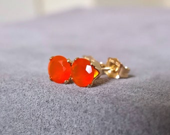 Red Gemstone Jewelry Unique Carnelian Jewelry Handmade Carnelian Earrings Wedding Earrings Prong Raw Carnelian Earrings Mother Day Gift